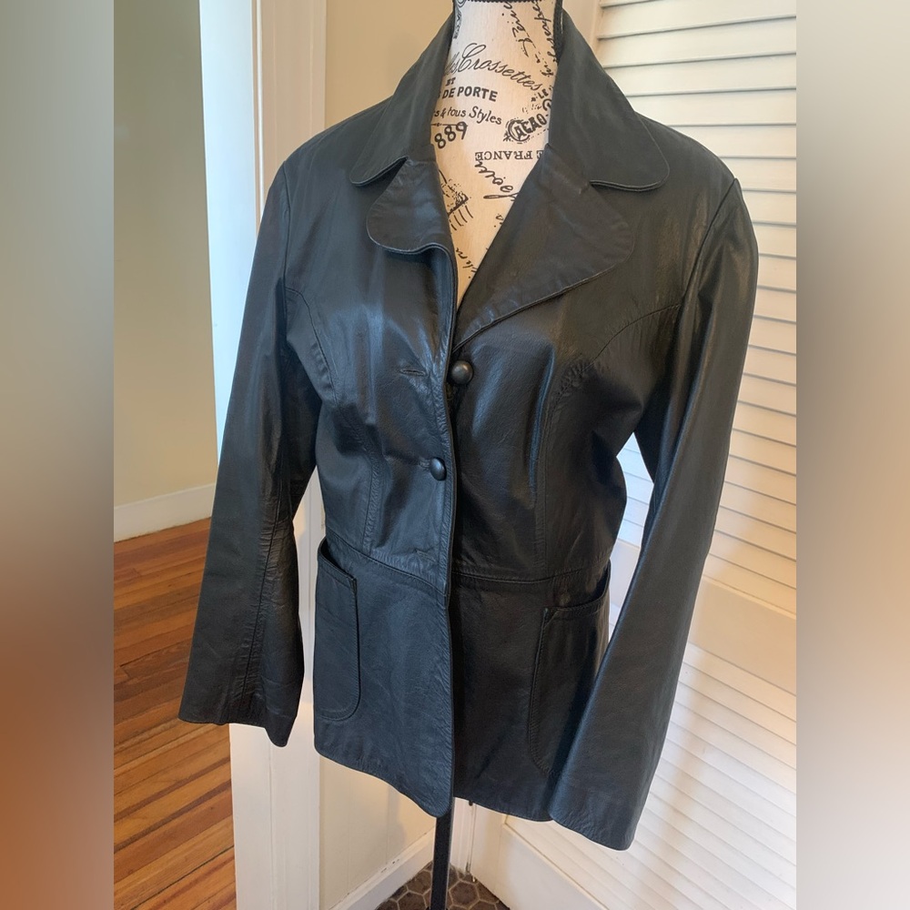 Leather jacket, black , small/ Medium , Made in Brazil